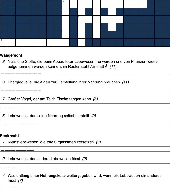 Kreuzworträtsel für den Unterricht erstellen: vom Text zur passenden Übung