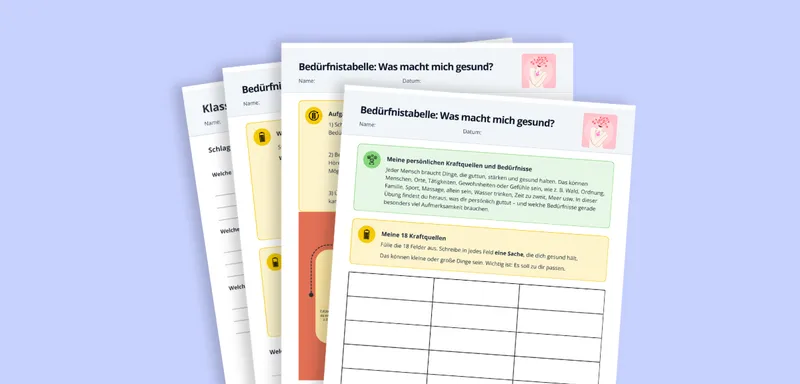 Bedürfnistabelle – Was macht mich gesund?