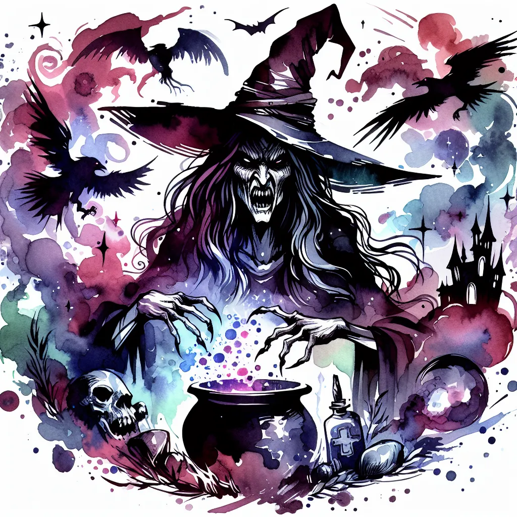 Hexe Gruselgrau