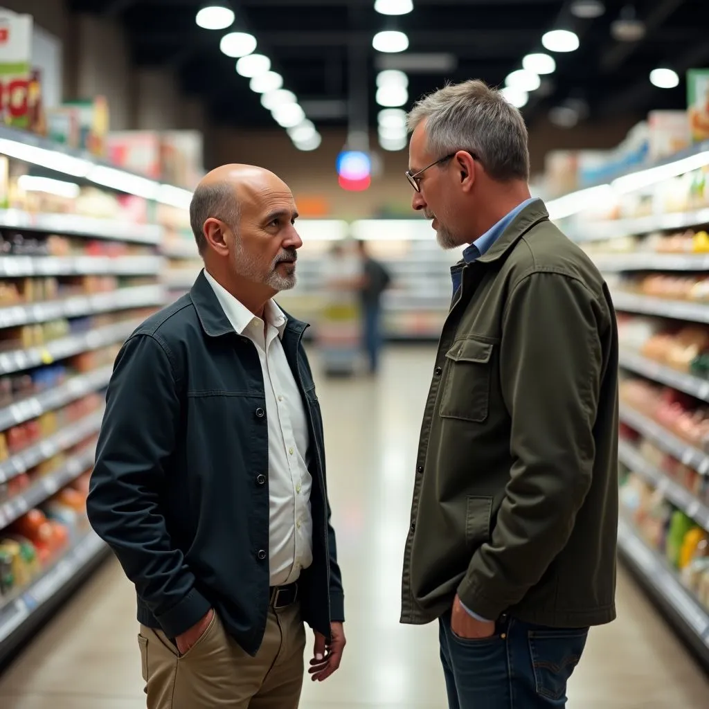Unterhaltung im Supermarkt
