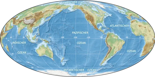 Karte des Weltmeeres