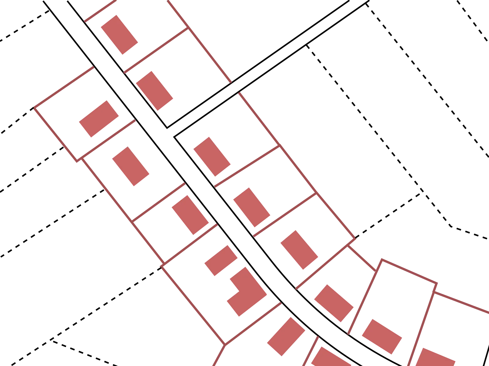 Beispiel eines Straßendorfes