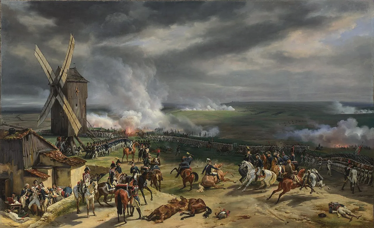 Die Kanonade von Valmy. Gemälde aus dem Jahr 1835 von Jean-Baptiste Mauzaisse.
