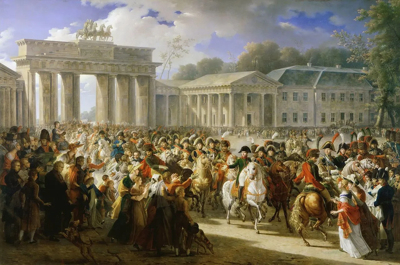 Einzug Napoleons in Berlin am 27. Oktober 1806 (Historiengemälde von Charles Meynier, 1810)