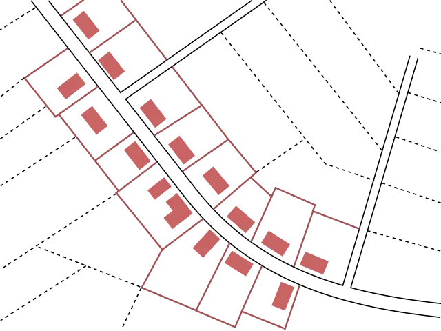 Beispiel eines Straßendorfes