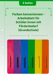 Farben kennenlernen - Arbeitsblatt für Schüler:innen mit Förderbedarf (Grundschule)