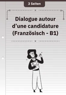Dialogue autour d’une candidature (Französisch - B1)