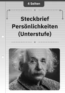 Steckbrief Persönlichkeiten (Unterstufe) 