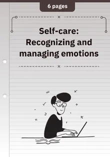 Self-care: Recognizing and managing emotions