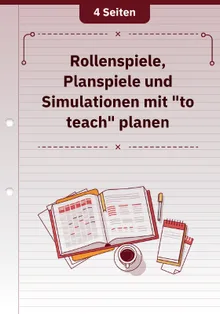 Rollenspiele, Planspiele und Simulationen mit "to teach" planen