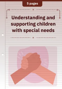 Understanding and supporting children with special needs