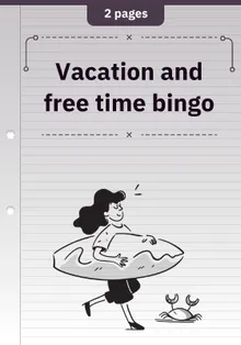 Vacation and free time bingo