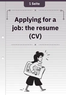 Applying for a job: the resume (CV)
