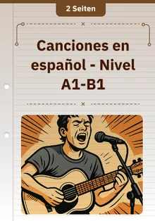 Canciones en español - Nivel A1-B1
