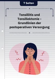 Tonsillitis und Tonsillektomie - Grundlinien der postoperativen Versorgung