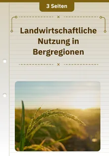 Landwirtschaftliche Nutzung in Bergregionen