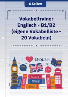 Vokabeltrainer Englisch - B1/B2 (eigene Vokabelliste - 20 Vokabeln) 