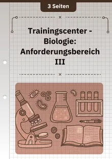 Trainingscenter - Biologie: Anforderungsbereich III