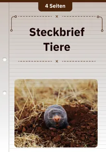 Steckbrief Tiere