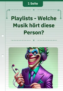 Playlists - Welche Musik hört diese Person?