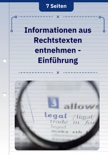 Informationen aus Rechtstexten entnehmen - Einführung