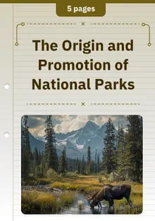 The Origin and Promotion of National Parks