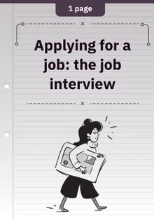 Applying for a job: the job interview