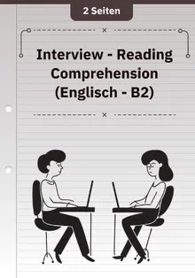 Interview - Reading Comprehension (Englisch - B2)
