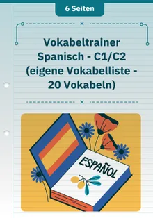 Vokabeltrainer Spanisch - C1/C2 (eigene Vokabelliste - 20 Vokabeln) 