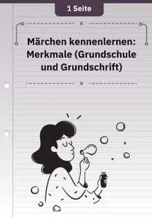 Märchen kennenlernen: Merkmale (Grundschule und Grundschrift)