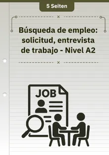 Búsqueda de empleo: solicitud, entrevista de trabajo - Nivel A2