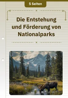 Die Entstehung und Förderung von Nationalparks