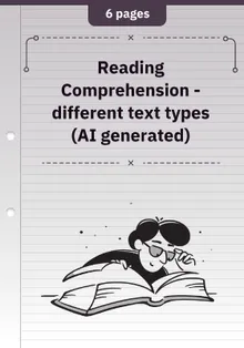 Reading Comprehension - different text types (AI generated)