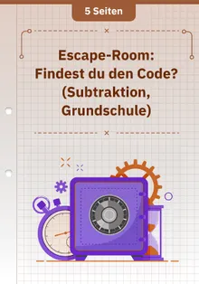Escape-Room: Findest du den Code? (Subtraktion, Grundschule)