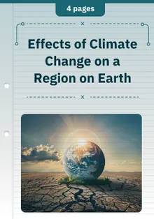 Effects of Climate Change on a Region on Earth