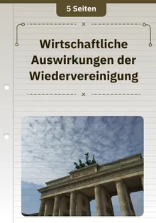 Wirtschaftliche Auswirkungen der Wiedervereinigung