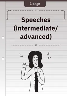 Speeches (intermediate/advanced)