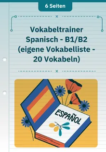 Vokabeltrainer Spanisch - B1/B2 (eigene Vokabelliste - 20 Vokabeln) 