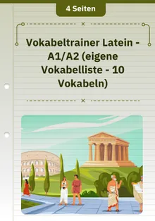 Vokabeltrainer Latein - A1/A2 (eigene Vokabelliste - 10 Vokabeln) 