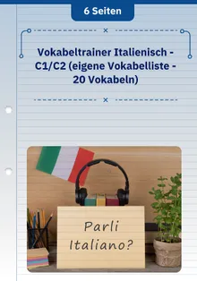 Vokabeltrainer Italienisch - C1/C2 (eigene Vokabelliste - 20 Vokabeln) 