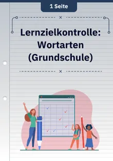 Lernzielkontrolle: Wortarten (Grundschule)