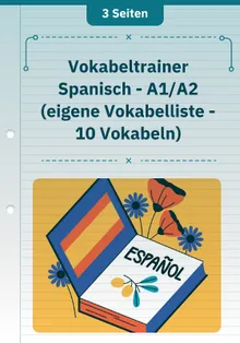Vokabeltrainer Spanisch - A1/A2 (eigene Vokabelliste - 10 Vokabeln) 