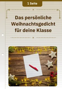 Das persönliche Weihnachtsgedicht für deine Klasse