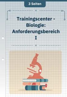 Trainingscenter - Biologie: Anforderungsbereich I
