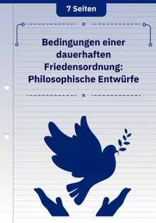Bedingungen einer dauerhaften Friedensordnung: Philosophische Entwürfe
