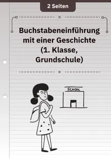 Buchstabeneinführung mit einer Geschichte (1. Klasse, Grundschule)