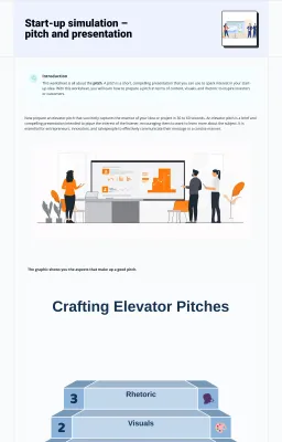 Start-up simulation – pitch and presentation