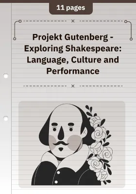 Projekt Gutenberg - Exploring Shakespeare: Language, Culture and Performance