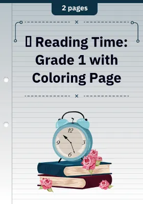 📖 Reading Time: Grade 1 with Coloring Page