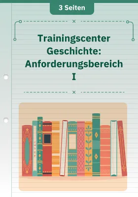 Trainingscenter Geschichte: Anforderungsbereich I